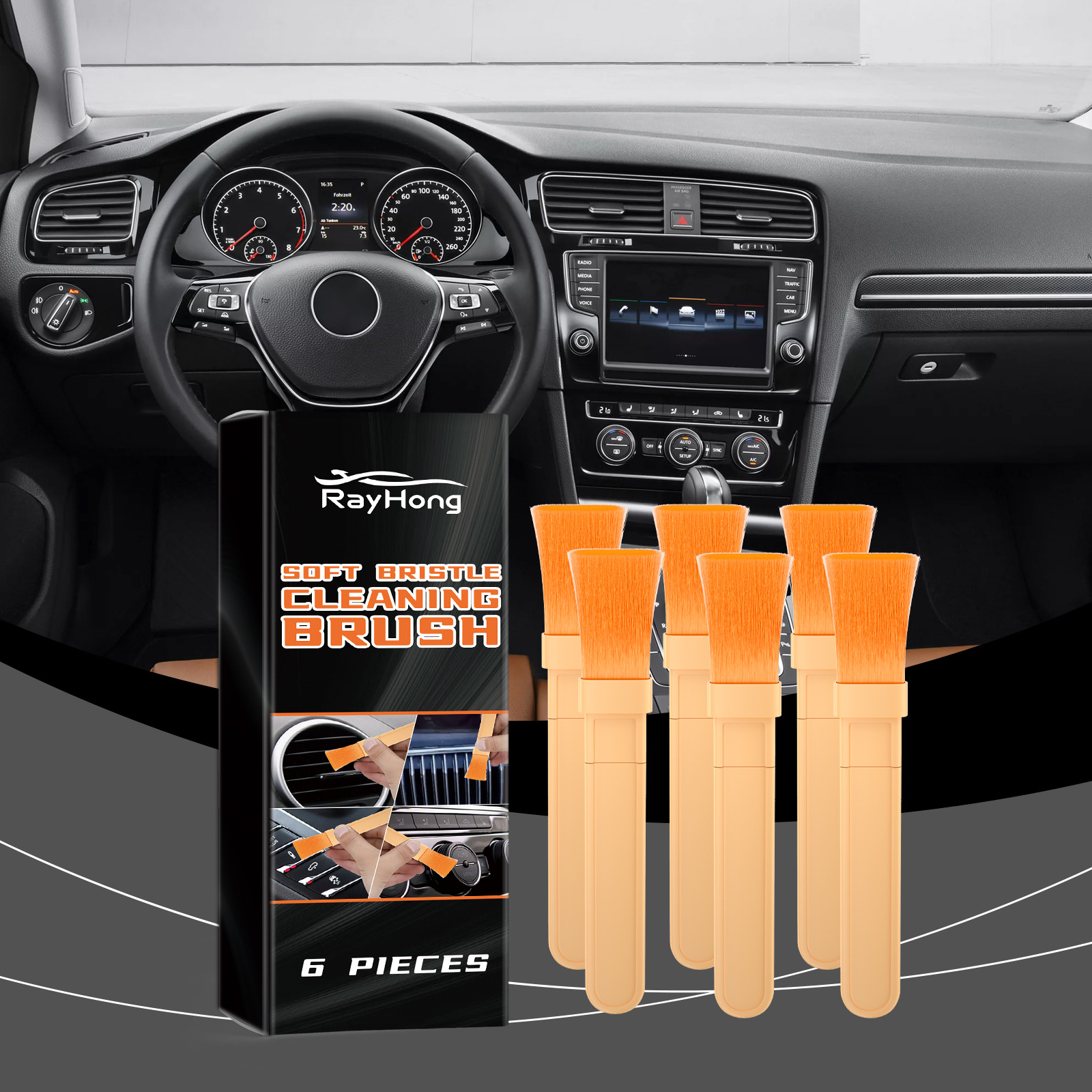 Car Cleaning Soft Brush Air Outlet