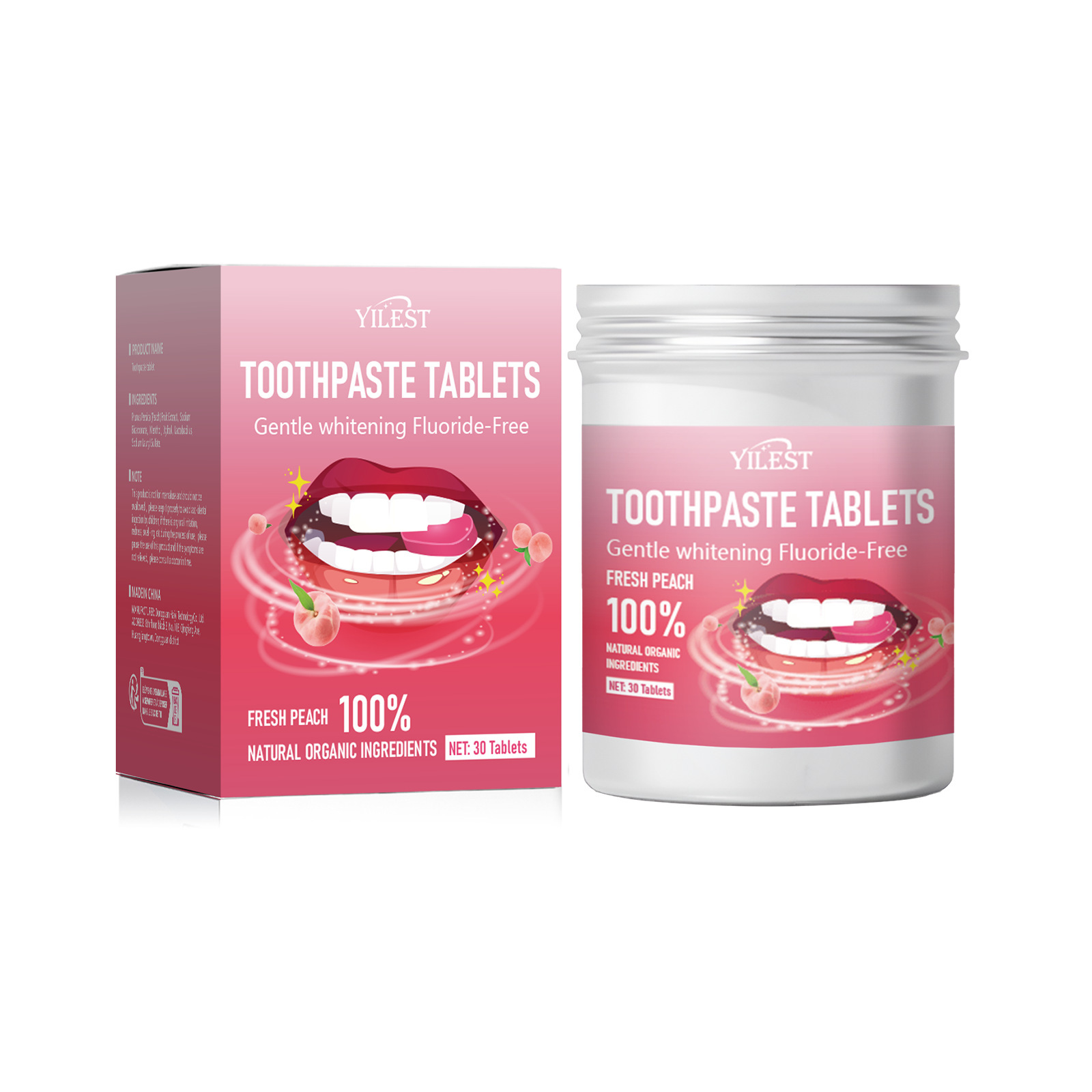 Peach Toothpaste Tablets 30pc