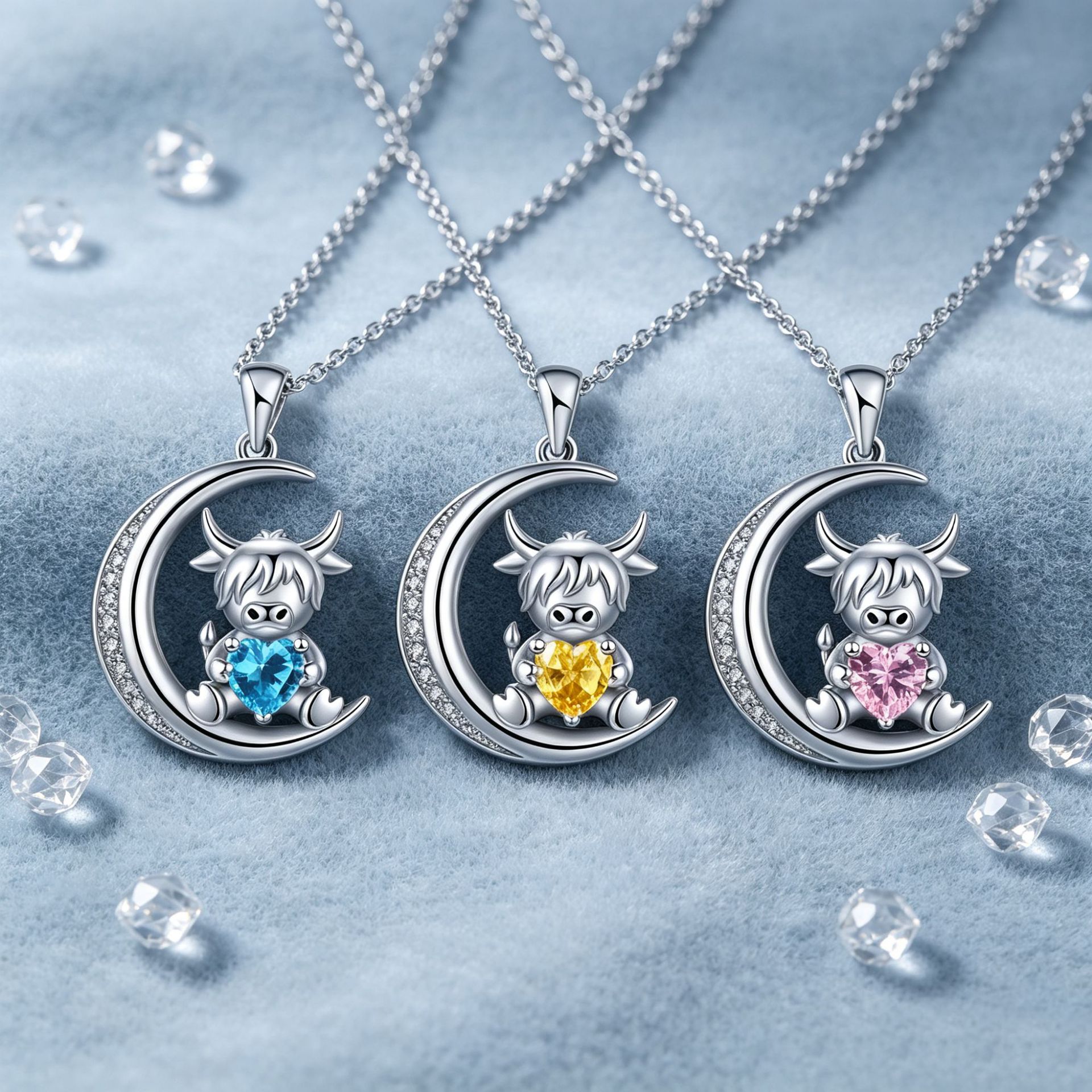Moon Highlands Cow Necklace For Women