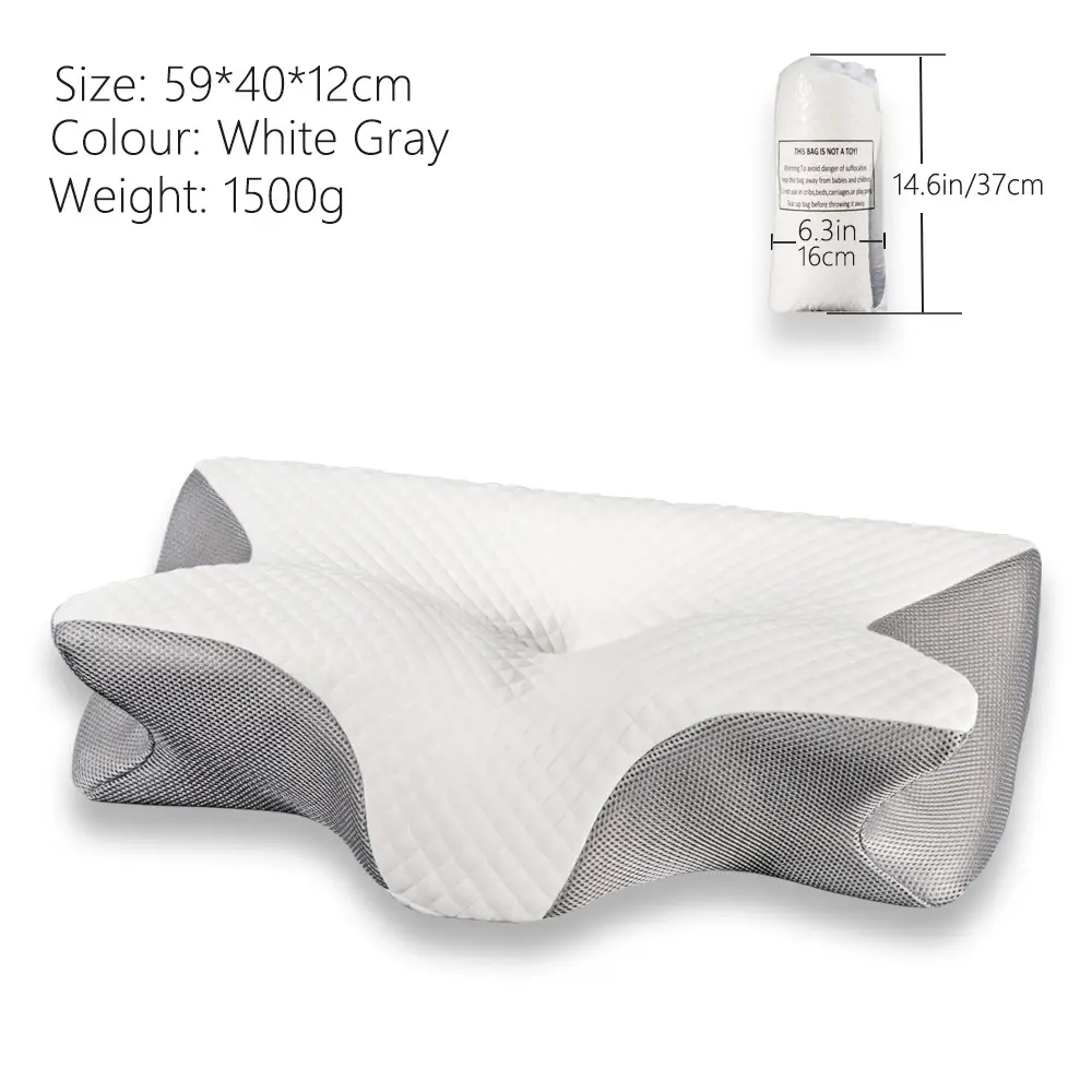Memory Pillow Slow Rebound Shaped Pillow Core Cervical Support Type Ox Horn Pillow