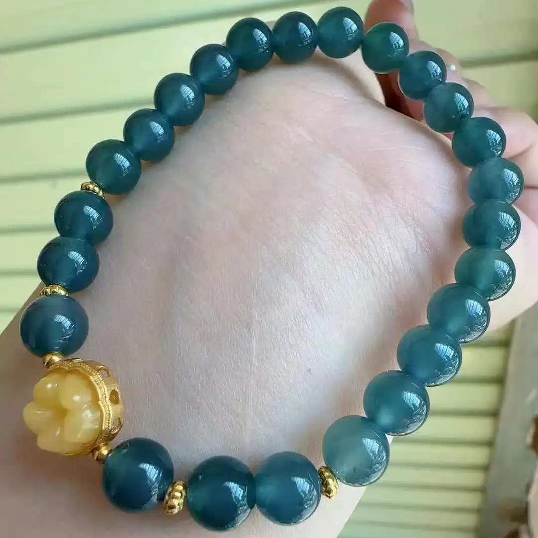 Natural Grade-A Jadeite Designer Single-Strand Bracelet