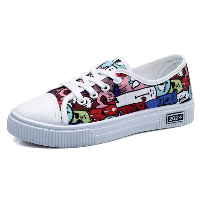 White Shoes Korean Style Soft Bottom Non slip Breathable Red - Shop at LoveMi