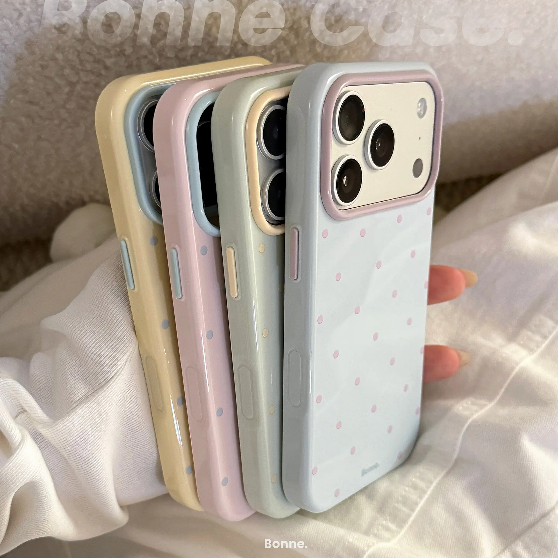 Color-block Polka-dot Drop-proof Phone Case