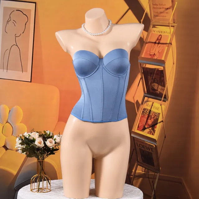 Womens European And American style Corset With A Cinched Waist Blue - Shop at LoveMi