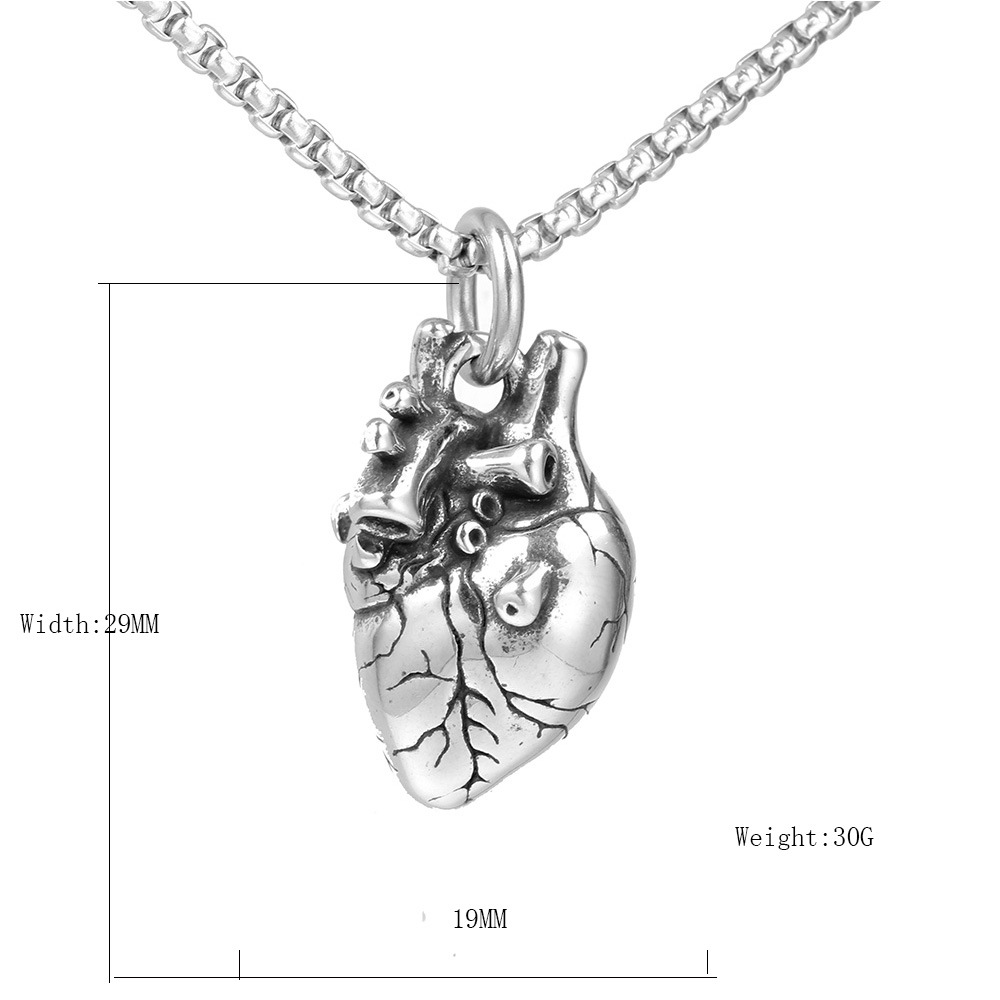 Internal Heart Shape Stainless Steel Pendant Necklace
