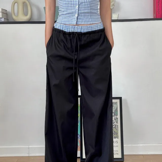 Vest Summer Casual Loose Lace Trousers Suit Women Black - Shop at LoveMi
