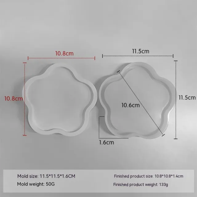 Epoxy Mold Diy Handmade Crystal Glue Resin Silicone Mold Homemade Plaster Tray Mat Coaster Flower Shaped - Shop at LoveMi