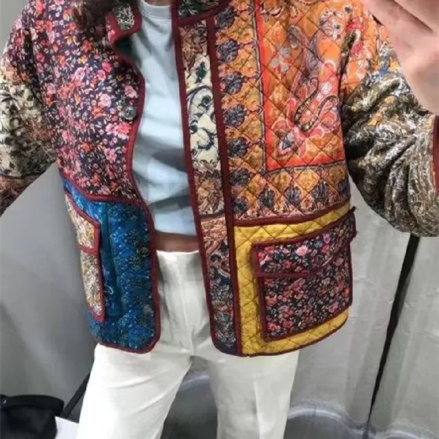 Fashion Printing Loose Cotton Coat Color - Shop at LoveMi