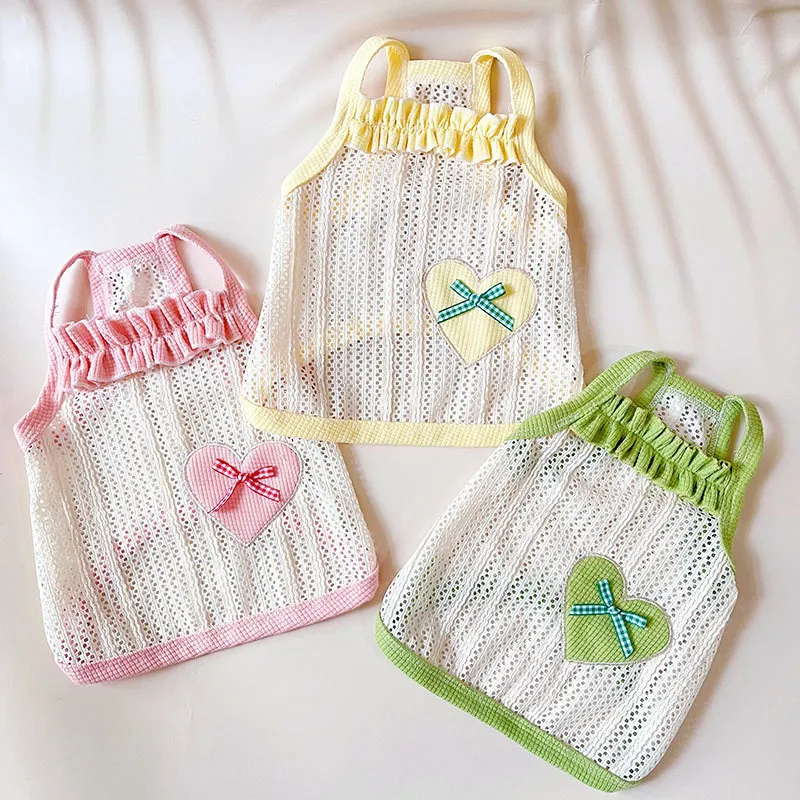 Cool Breathable Sweetheart Embroidered Vest Pet Cat Dog Clothes