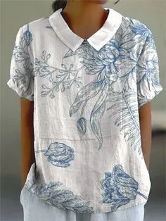 Retro Floral Cute Style Short Sleeve T shirt 4 Models D758 - Shop at LoveMi