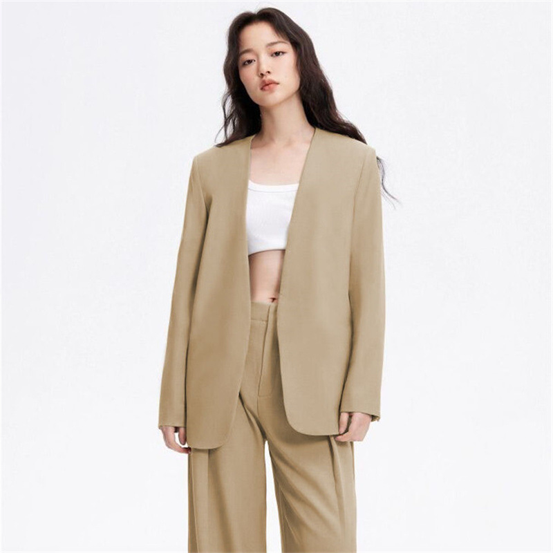 Casual Blazer And Wide-leg Pants Two-piece Set