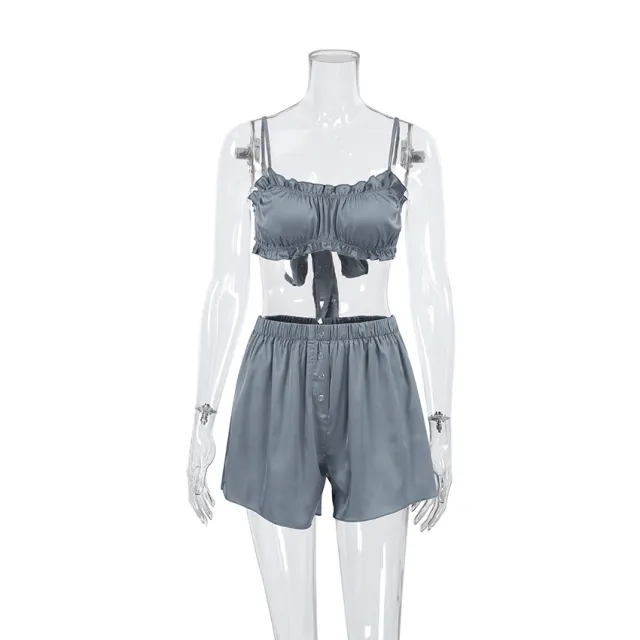 Sexy Pajamas With Underwear Shorts For Women Blue - Shop at LoveMi