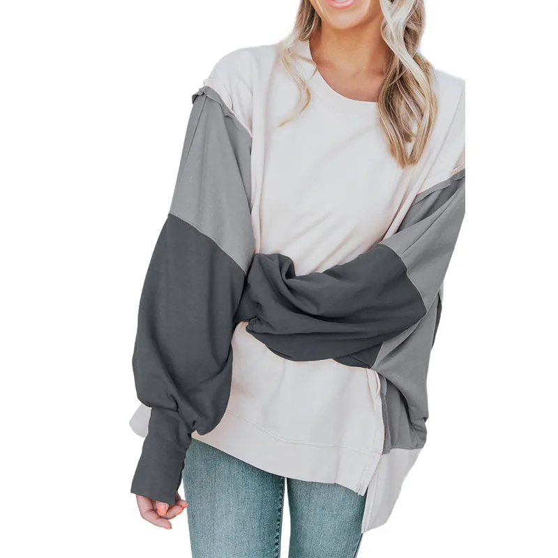 Round Neck Pullover For Women Casual Long Sleeve Sweatshirt Women - Lc25315129P2011 Colour-M