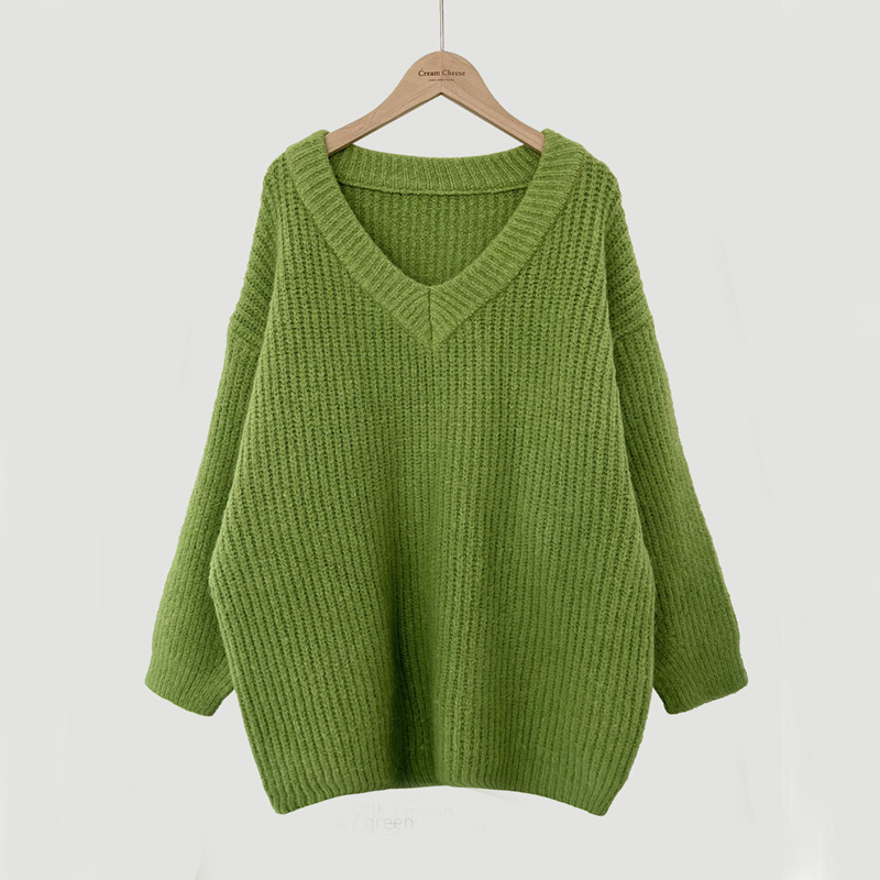 Loose Large Long-sleeved Knitted Top For Women