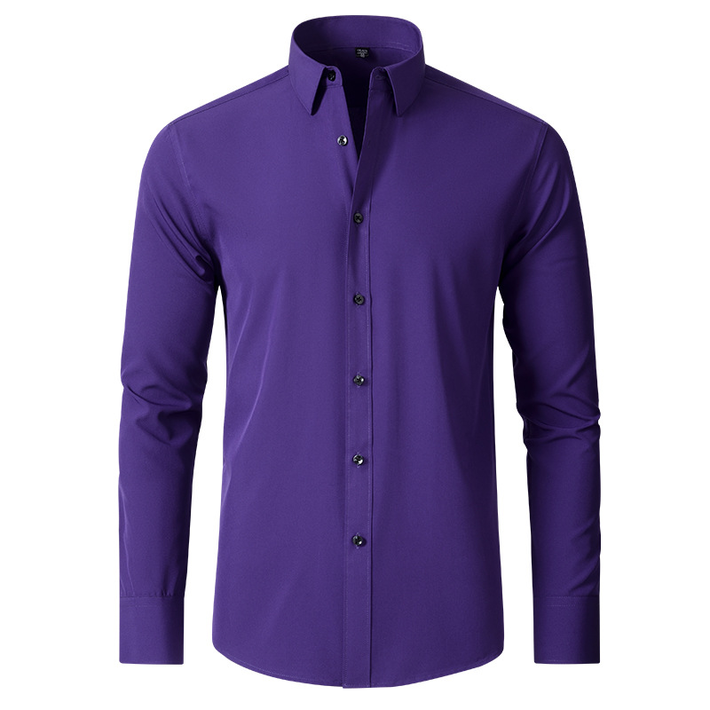 Full Elastic Force Shirt Men's Non-ironing Anti-wrinkle Simple Business Thin Shirt Men