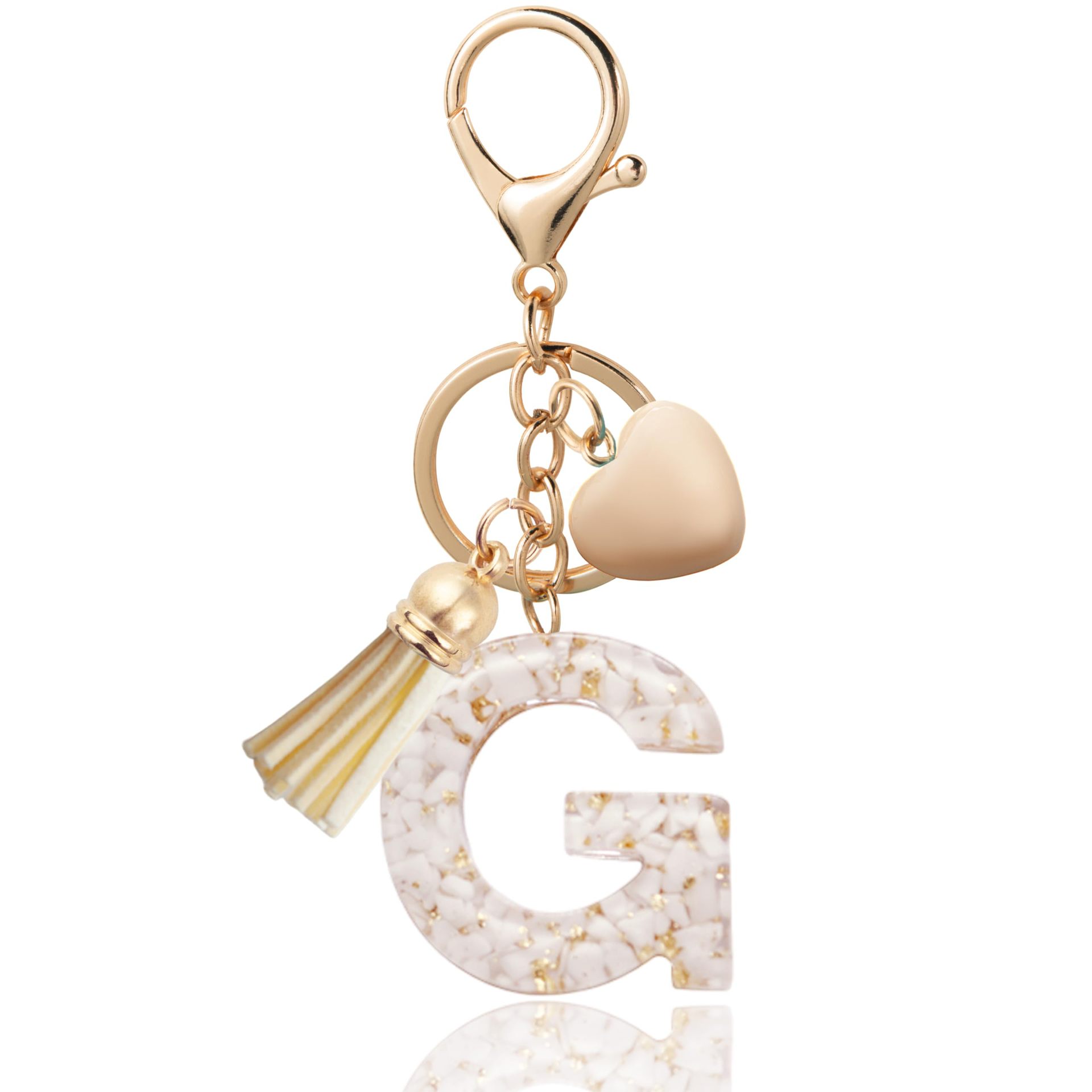 Fashionable Personalized Heart-shaped Pendant With White Shell Fragments Lettering And Tassel