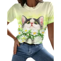 Top Cat T-shirt Short Sleeve Casual Women's Round-neck - Cat Series7-6Xl - View 1