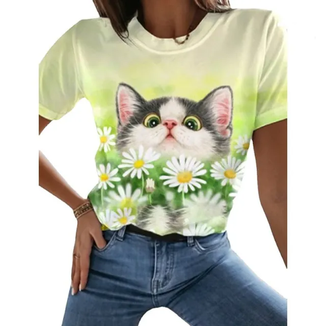 Top Cat T shirt Short Sleeve Casual Women's Round neck Cat Series7 5Xl - Shop at LoveMi