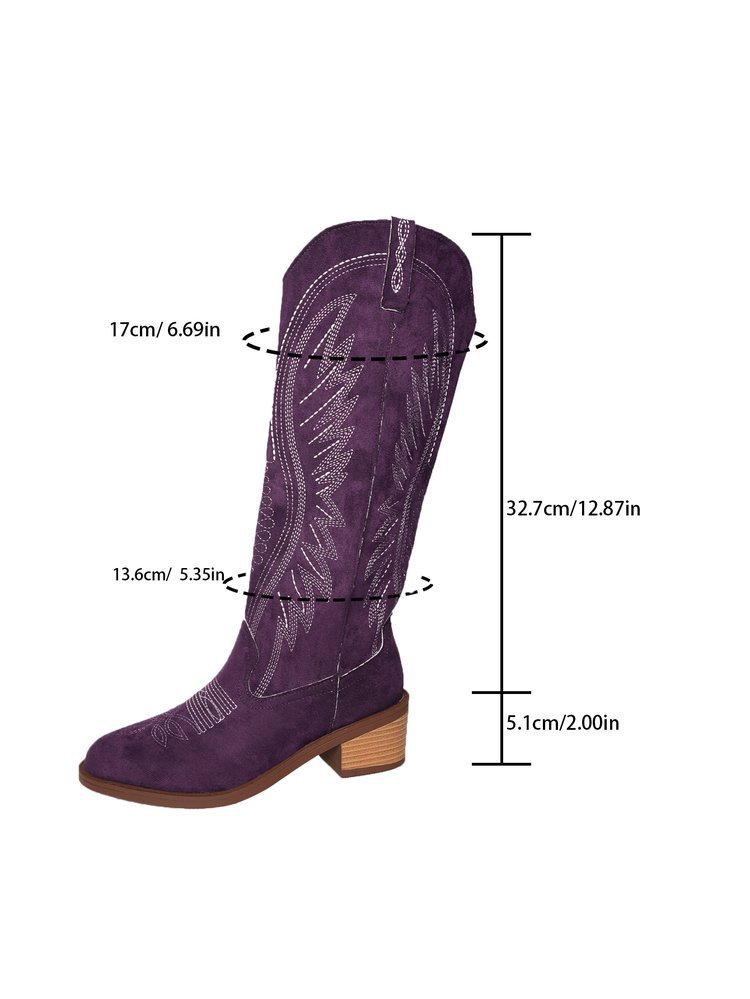 Plus Size Vintage Embroidered V Cut Martin Boots For Women Autumn And Winter