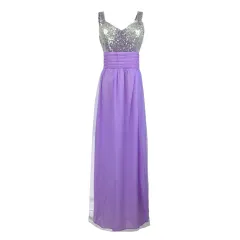 Bridesmaid Dress Long Dress For BFF Bridal Gown - Purple - View 1