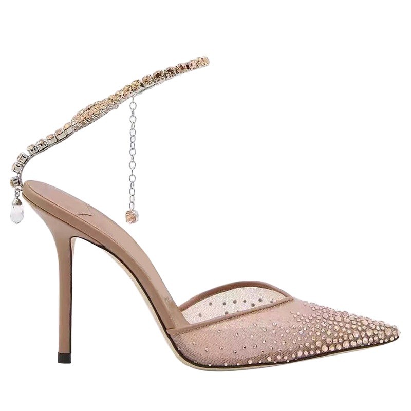 Mesh Rhinestone Heeled Sandals, picture 5 of 5