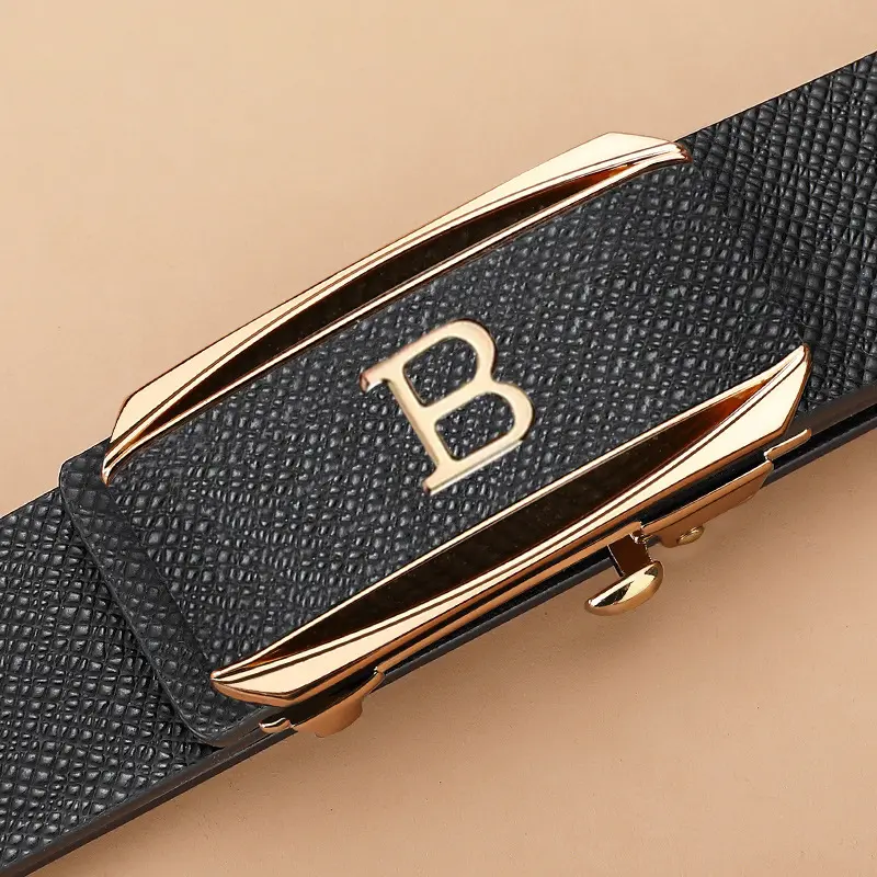Toothless Automatic Buckle Belt Durable Cowhide