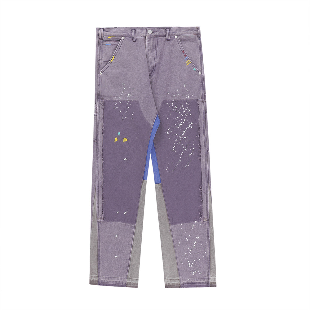 Title 5, Calça Jeans Paint Splash Splice Masculina Solta...