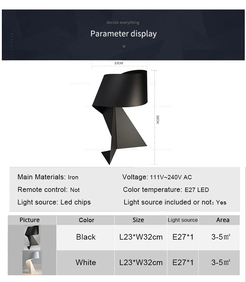 Title 5, Black and white origami lighting for studio