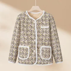Fleece-lined Classic Style Cotton Coat Autumn And Winter - Yellow - View 1