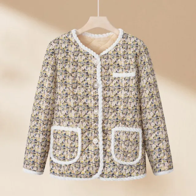 Fleece lined Classic Style Cotton Coat Autumn And Winter Yellow - Shop at LoveMi