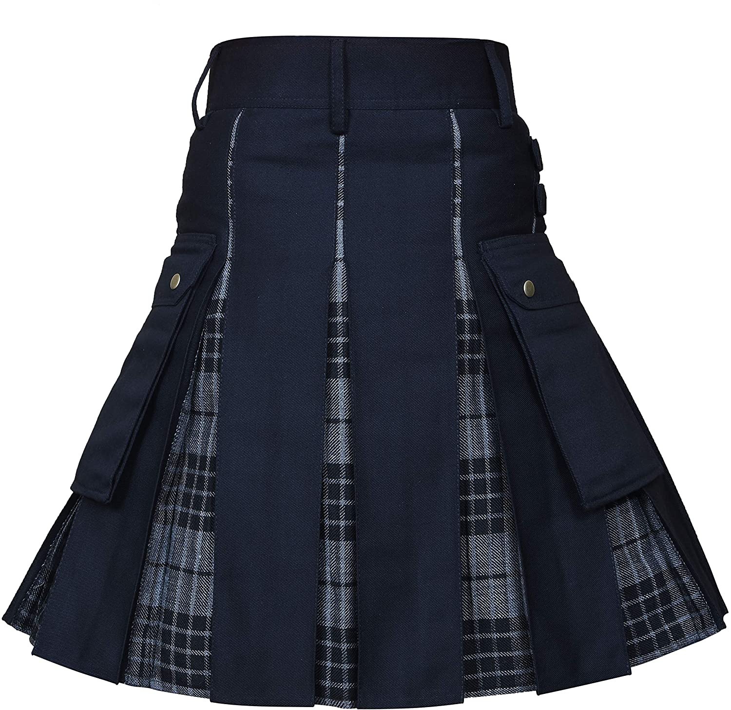 Title 13, Mens Scottish Plaid Contrast Pleated Skirt – S...