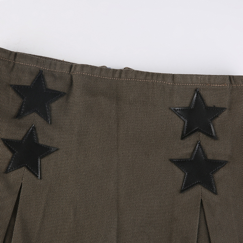 Niche High Waist Slimming A- Line Pleated Short Skirt For Women