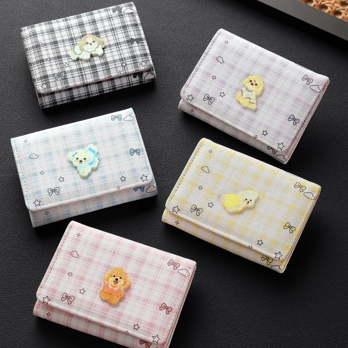 New Plaid Short Wallet