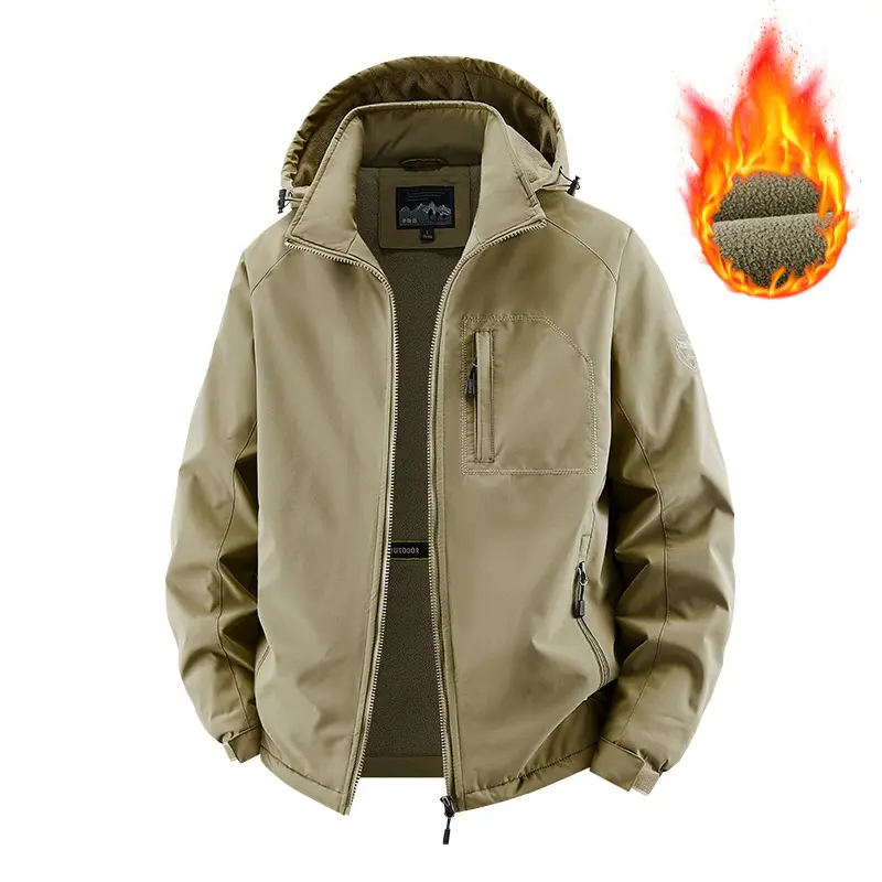New Men's Detachable Hooded Thickened Cotton Jacket
