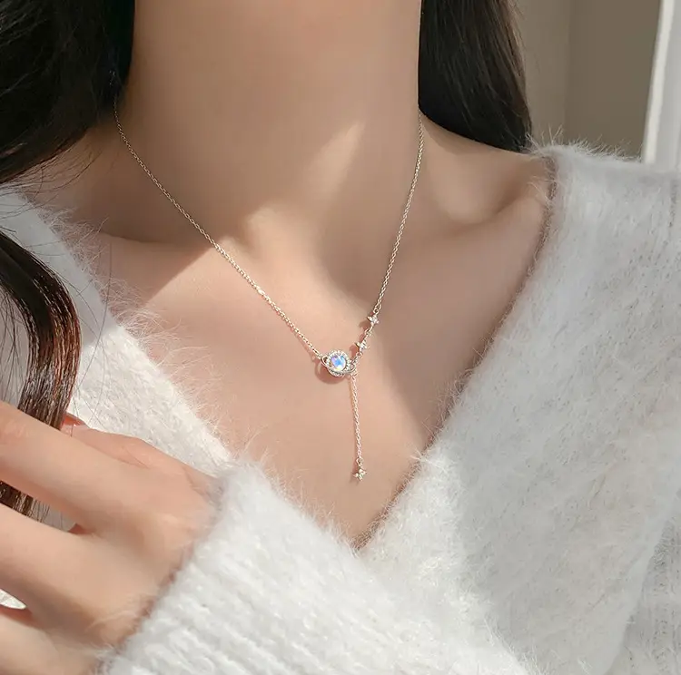 Women's S925 Sterling Silver Star Universe Necklace