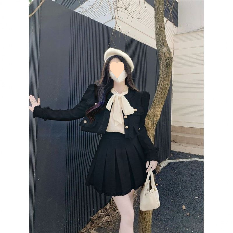 Chanel Style Suit Dress Two-piece Set Female Autumn And Winter Elegant Socialite