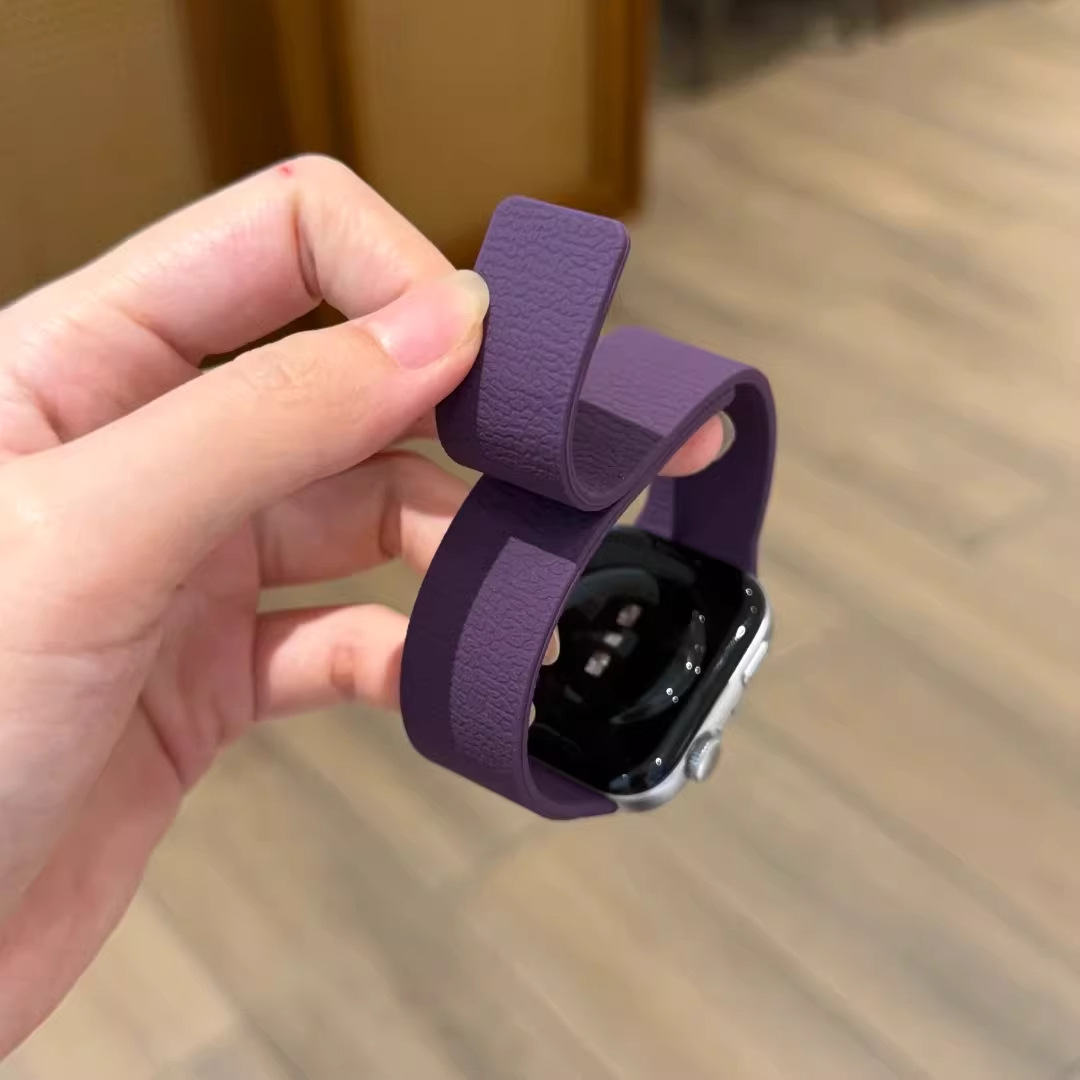 Lychee-pattern New Silicone Magnetic Watch Strap 3