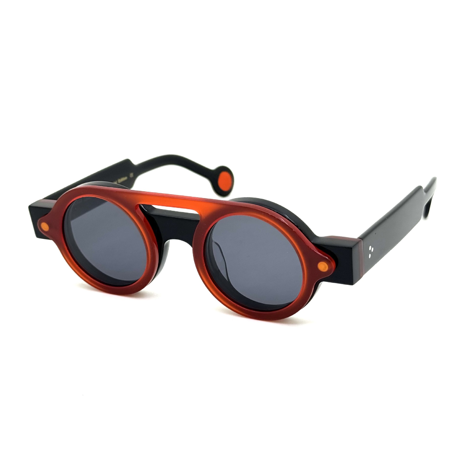 Irregular Circle In Circle Board Klein Blue Polarized Sunglasses - Image 2