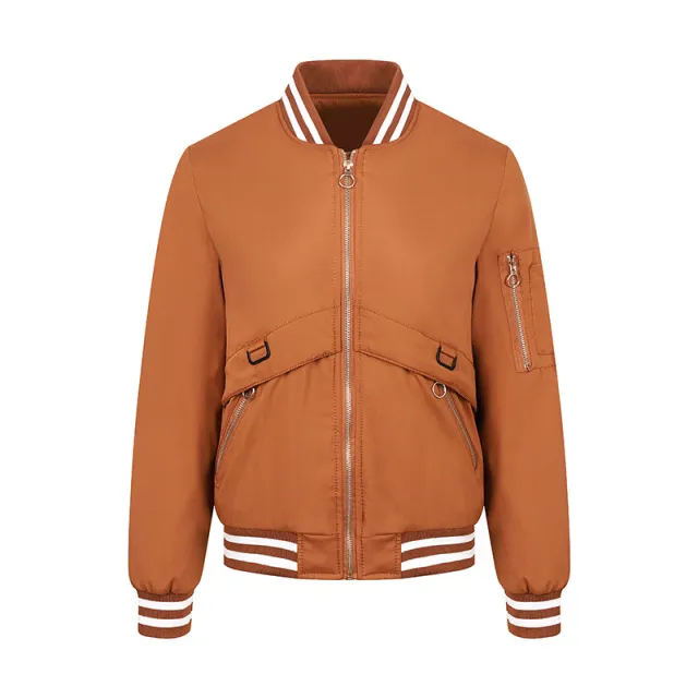 Women's Flight Suit Women's Jacket Autumn And Winter Thin Cotton Coat Chocolate - Shop at LoveMi