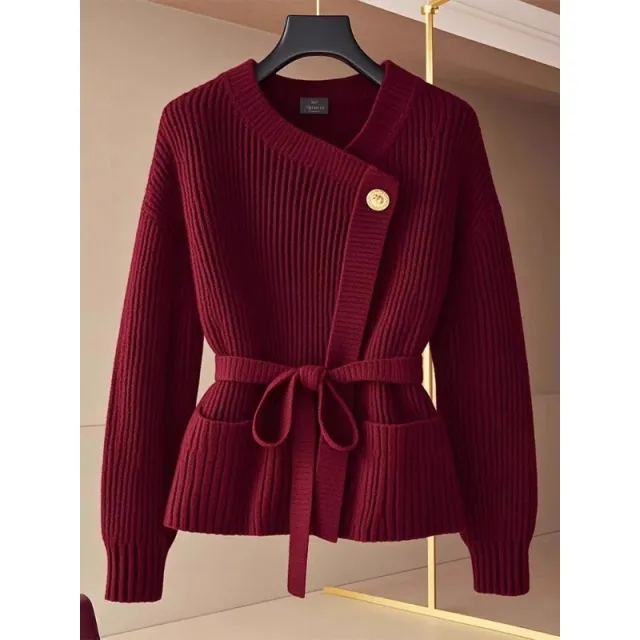 Young Elegant Loose Slimming Sweater Top Red - Shop at LoveMi