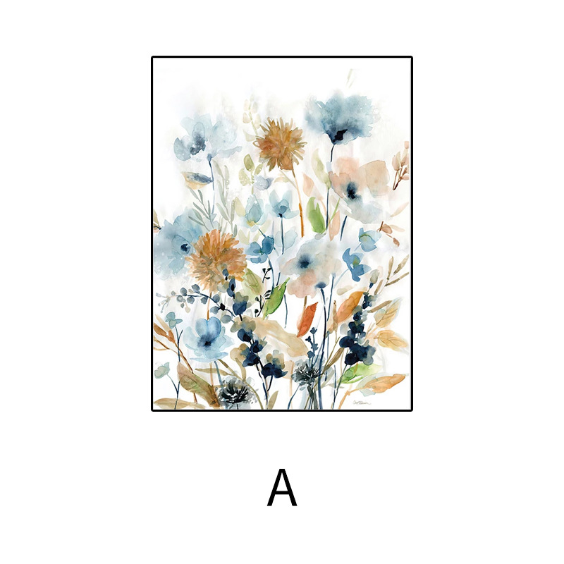 Abstract Floral Decorative Painting Core Wholesale Minimalist Watercolor Canvas Print Frameless Wall Art For Sofa Backdrop