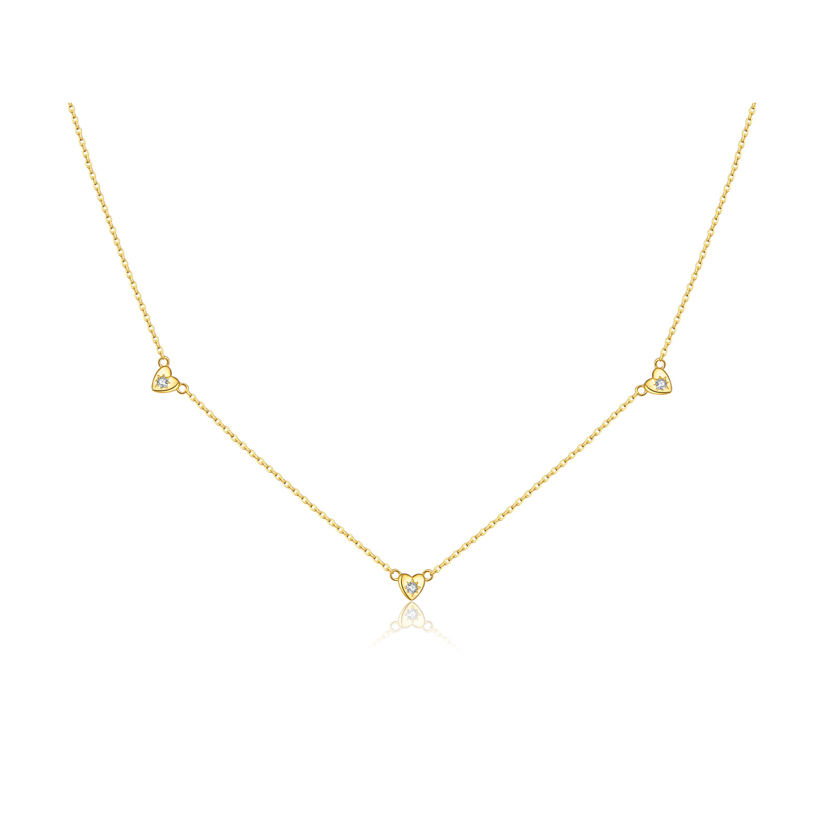 S925 Sterling Silver Loving Heart Necklace Zircon