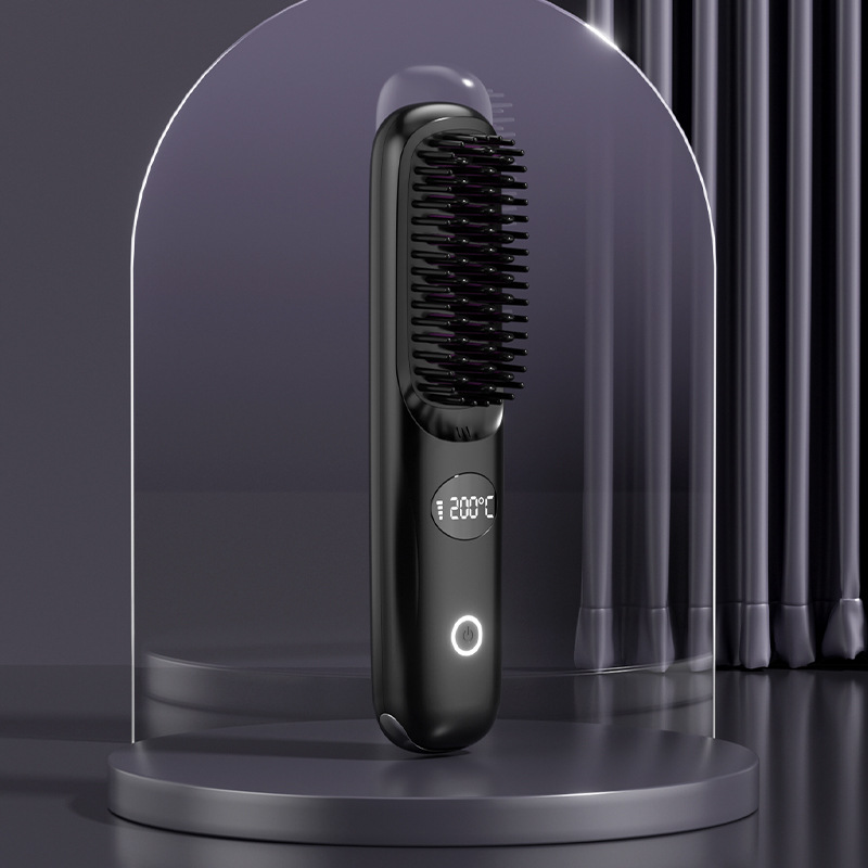 LCD USB Charging Ceramic Heating Comb Straight Hair 6