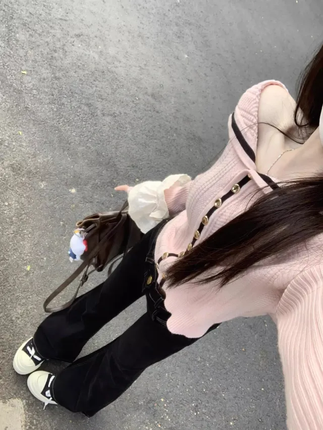 Off shoulder Sweater Cardigan Cute Youth looking Pink - Shop at LoveMi