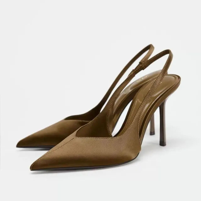 Sophisticated Pointed toe High Heels Khaki - Shop at LoveMi