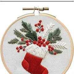 Cross-border New Embroidery Christmas Embroidery KIT Christmas KIT Embroidery Handicraft DIY Material - Red Socks - View 1