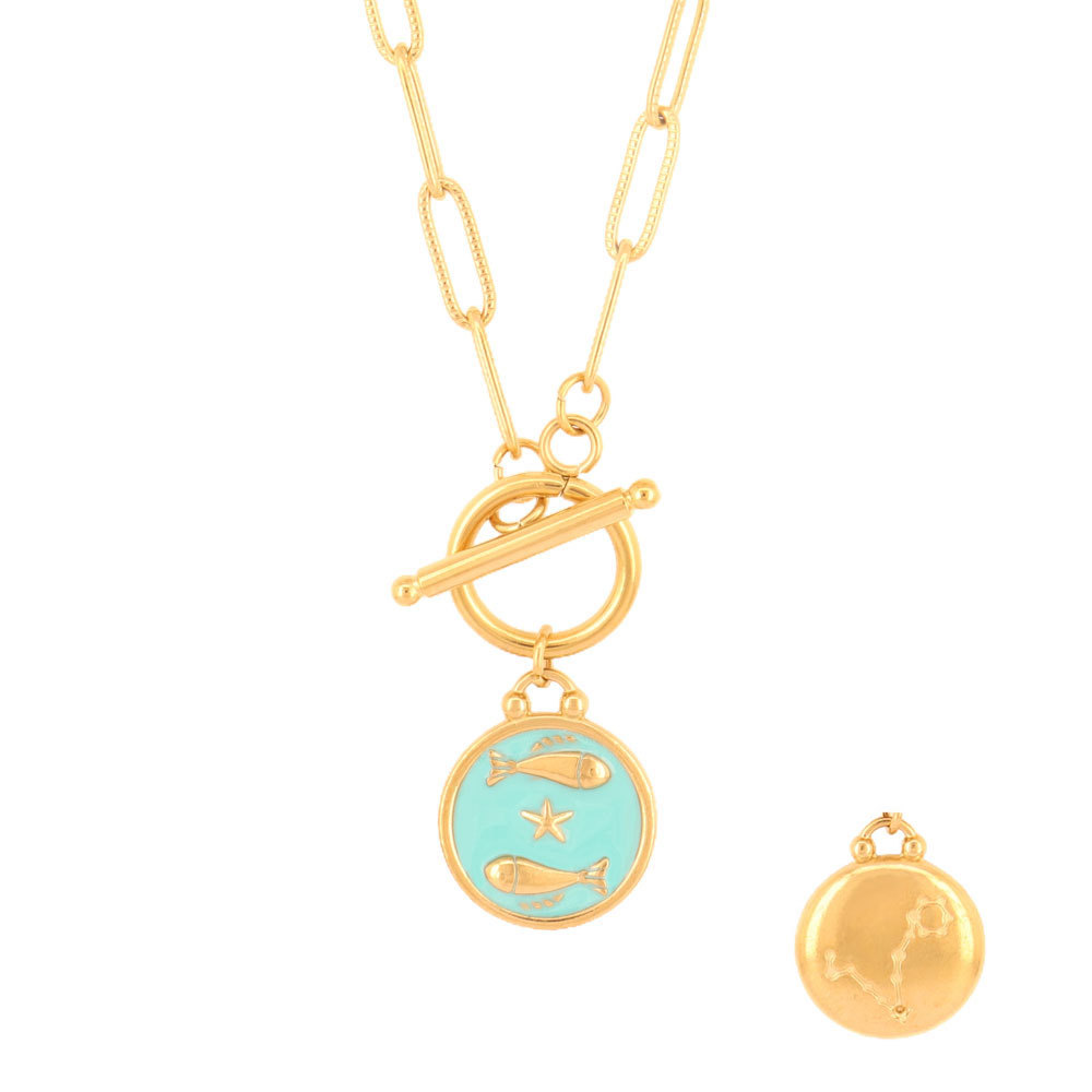 Blue 12 Twelve Constellations Necklace Constellation Clavicle