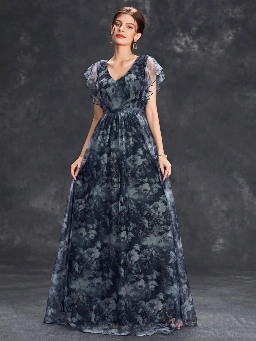 Ruffled Swing Graduation Season Dance Dress - Black