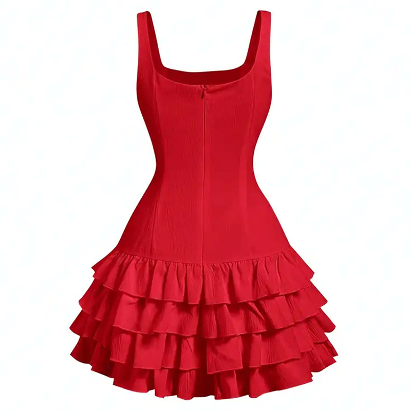 Ladies' Sleeveless Sexy Camisole Dress Red - Shop at LoveMi