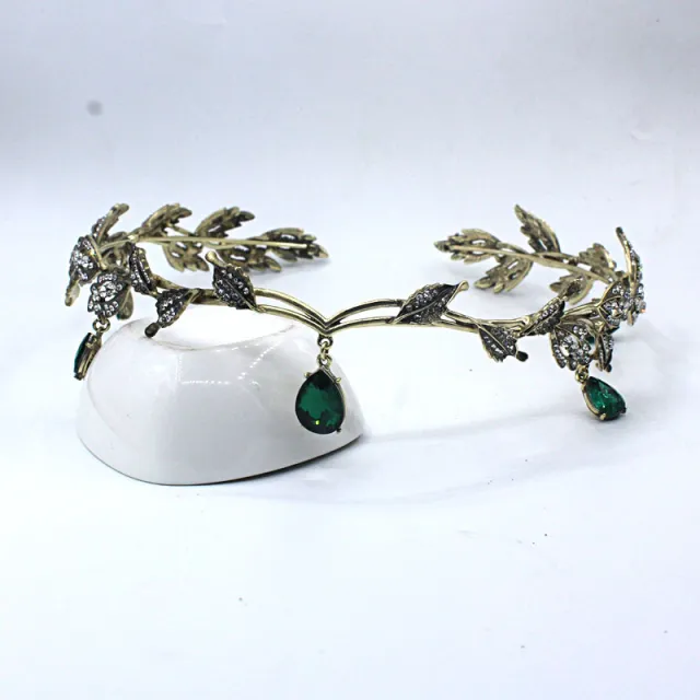 Forehead Diamond Rhinestone Wedding Headdress Vintage Ancient Bronze Lvzuan - Shop at LoveMi